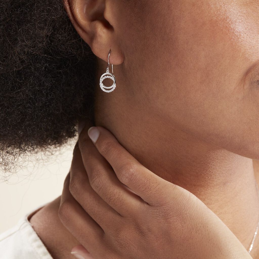 Boucles D'oreilles Pendantes Circus Argent Blanc Oxyde De Zirconium - Boucles d'oreilles fantaisie Femme | Histoire d’Or
