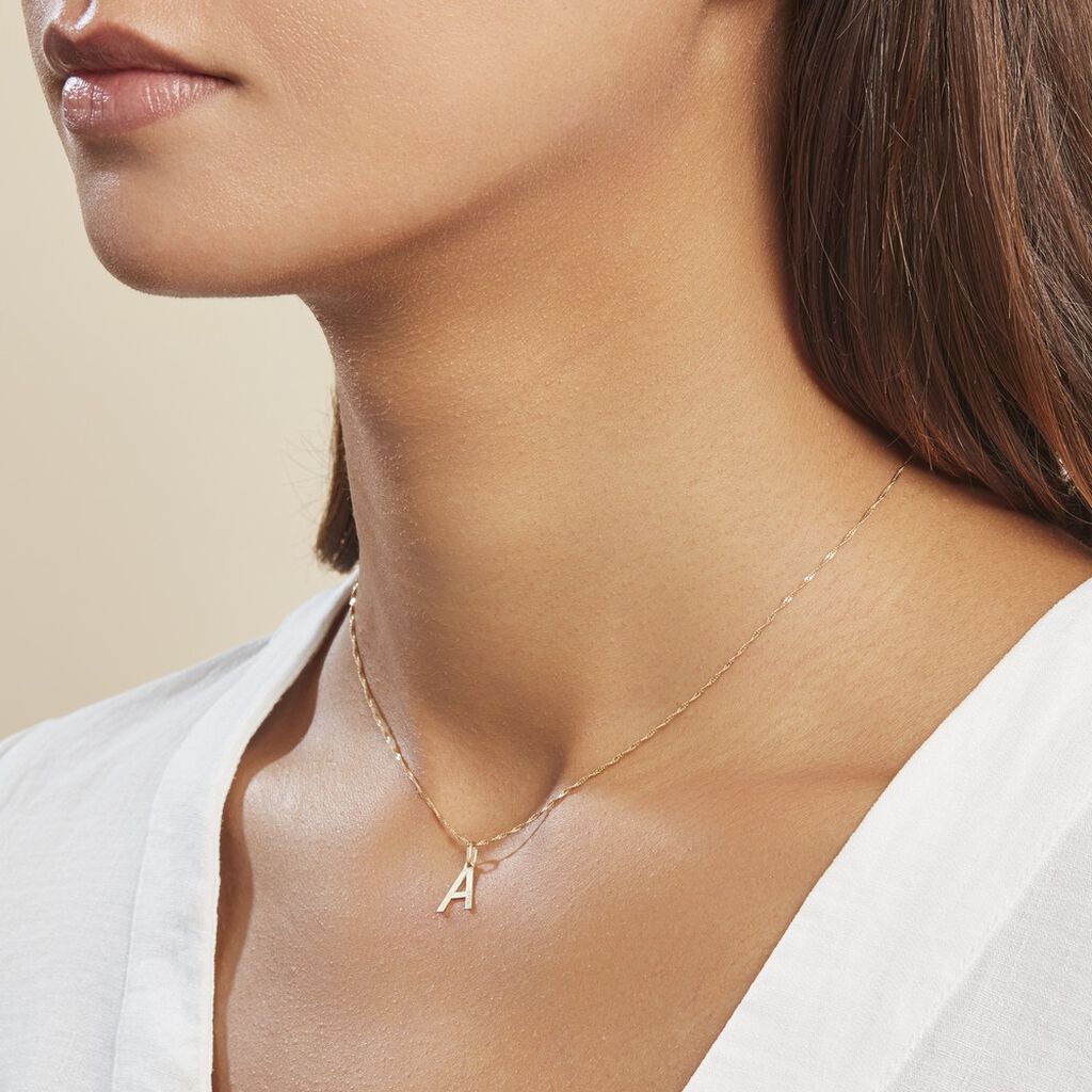 Pendentif Ionia Lettre Or Jaune - Pendentifs Famille | Histoire d’Or
