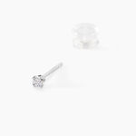 Boucles D'oreilles Puces Eddie Or Blanc Oxyde De Zirconium - Clous d'oreilles Femme | Histoire d&rsquo;Or