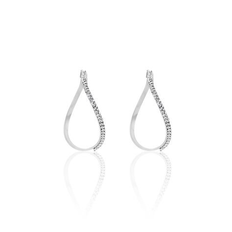 Créoles Honey Or Blanc Strass - Boucles d'oreilles créoles Femme | Histoire d’Or