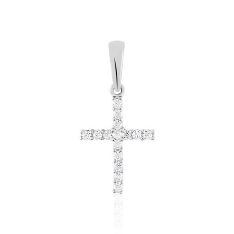 Pendentif Canice Croix Or Blanc Oxyde De Zirconium - Pendentifs Communion Femme | Histoire d’Or