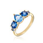 Bague Huffie Plaqu&eacute; Or Jaune Pierre D'imitation - Bagues avec pierre Femme | Histoire d&rsquo;Or