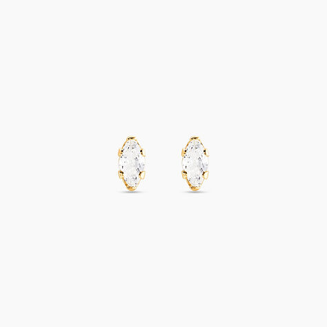 Boucles D'oreilles Puces Dudley Or Jaune Oxyde De Zirconium - Clous d'oreilles Femme | Histoire d&rsquo;Or