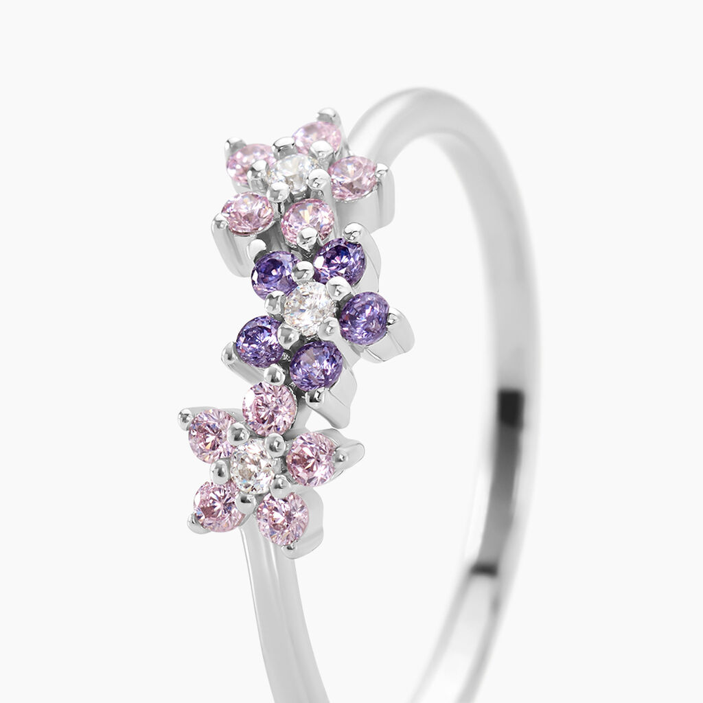 Bague Argent Purple Bloom Oxyde De Zirconium - Bagues avec pierre Femme | Histoire d’Or