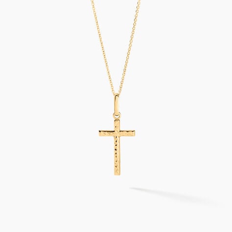 Pendentif Benny Croix Ciselee Or Jaune - Pendentifs Communion Femme | Histoire d’Or