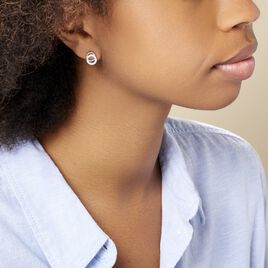 Boucles D'oreilles Puces Magou Argent Blanc Oxyde De Zirconium - Boucles d'oreilles fantaisie Femme | Histoire d’Or