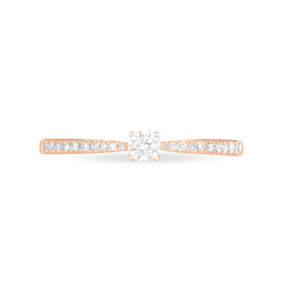 Bague Solitaire Hemera Or Rose Diamant - Bagues solitaires Femme | Histoire d&rsquo;Or
