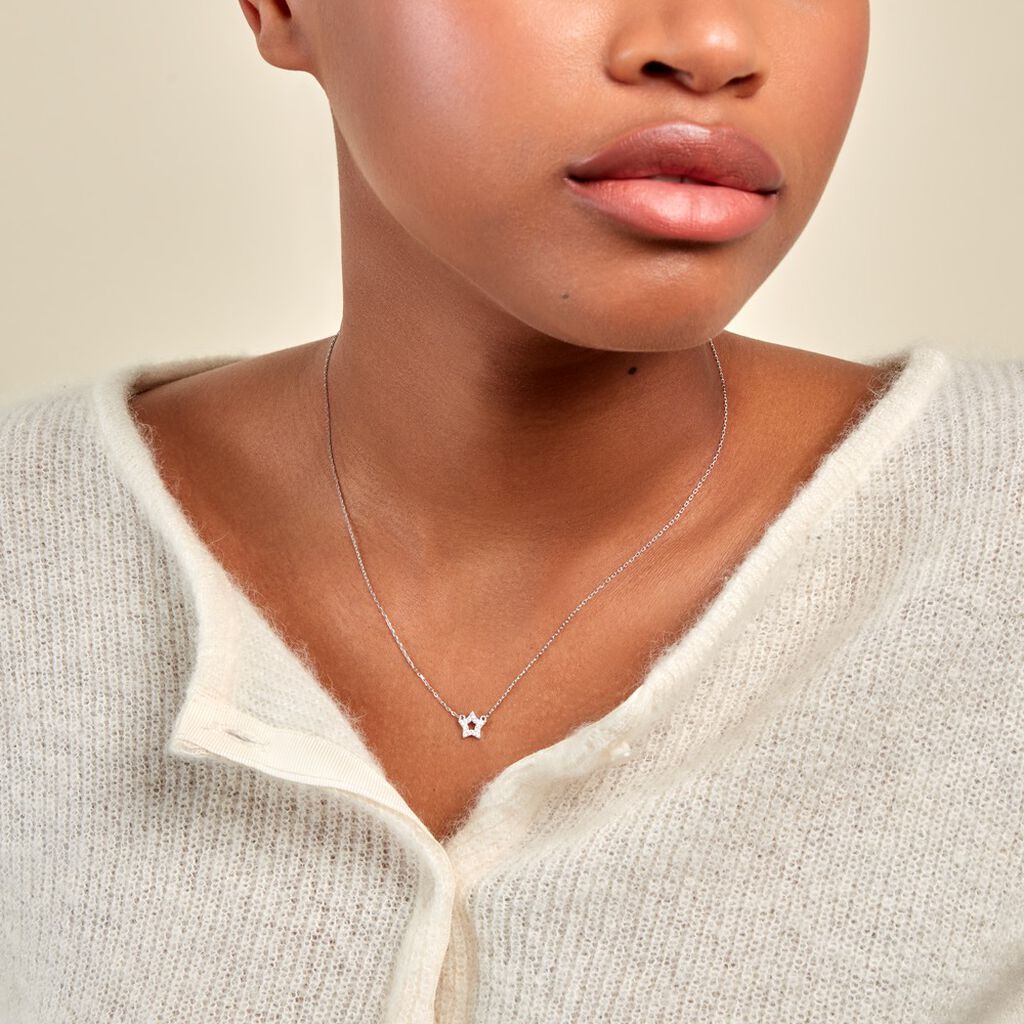 Collier Stellan Argent Blanc Oxyde De Zirconium - Colliers fantaisie Femme | Histoire d’Or