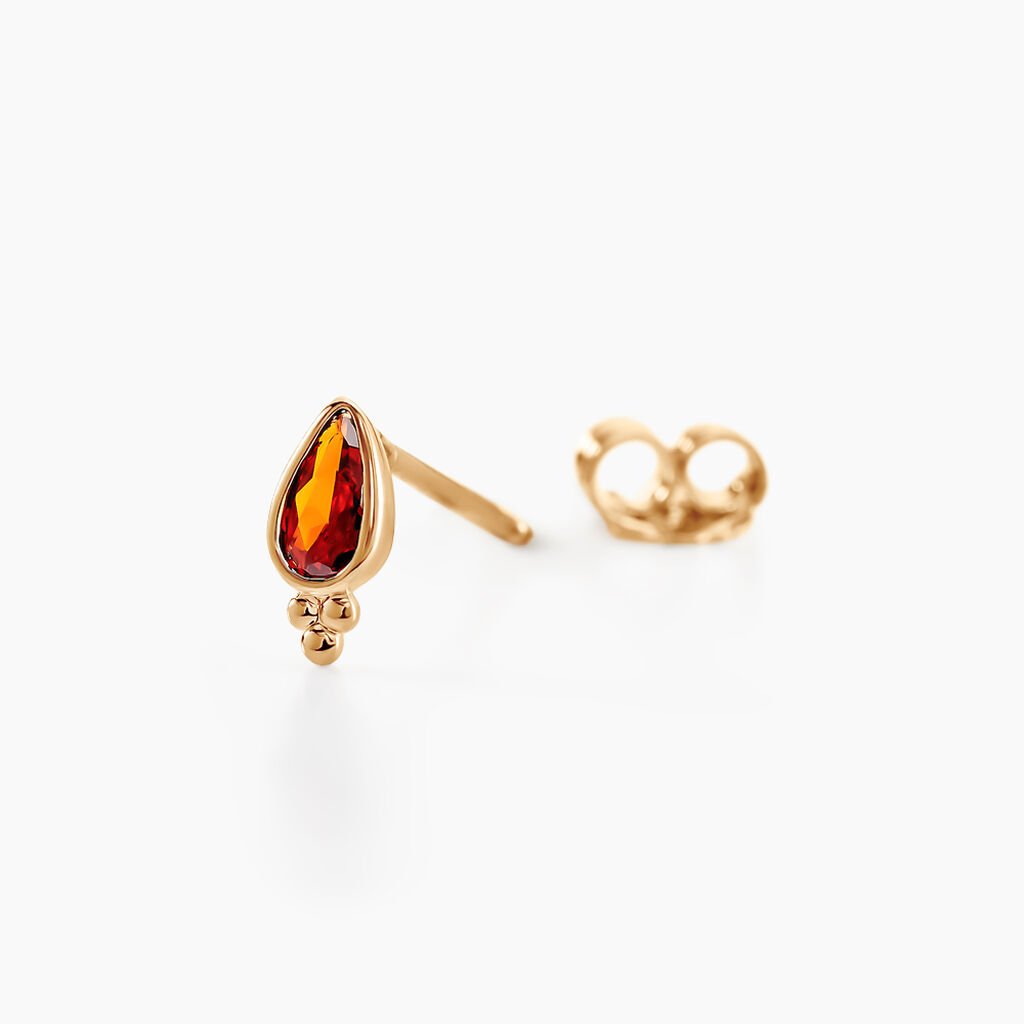 Boucles D'oreilles Puces Marika Plaqué Or Doré Pierre D'imitation - Boucles d'oreilles fantaisie Femme | Histoire d’Or