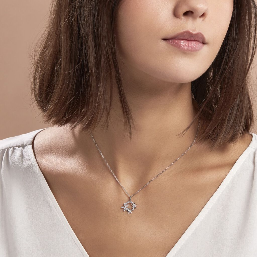 Collier Elinia Argent Blanc Oxyde De Zirconium - Colliers fantaisie Femme | Histoire d’Or