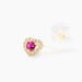 Boucles D'Oreilles Puces Norm Or Jaune Rhodolite Oxyde De Zirconium - Clous d'oreilles Femme | Histoire d&rsquo;Or