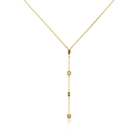 Collier Angelica Plaque Or Jaune Oxyde De Zirconium - Colliers Femme | Histoire d&rsquo;Or