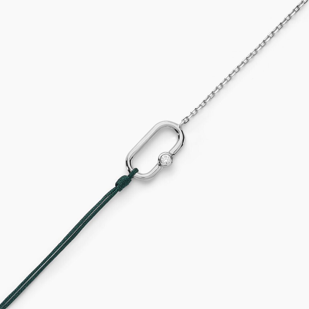Bracelet Infini Pop Argent Blanc Oxyde De Zirconium - Bracelets cordon Famille | Histoire d’Or