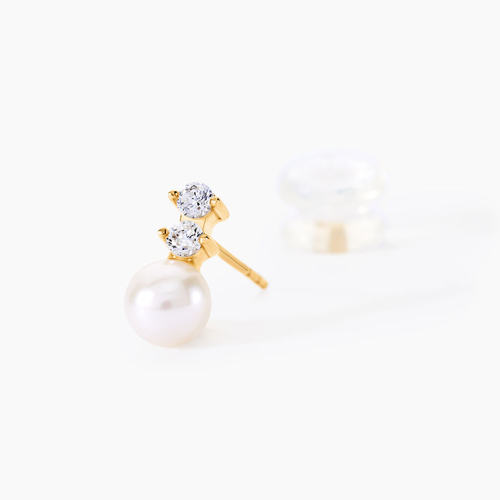 Boucles D'oreilles Pendantes Taima Or Jaune Perle De Culture - Boucles d'oreilles pendantes Femme | Histoire d&rsquo;Or