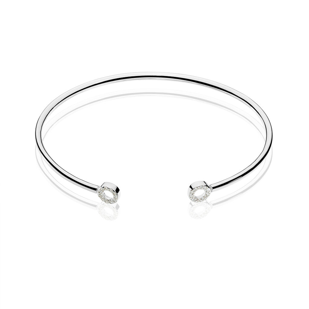 Bracelet Jonc Danae Argent Blanc Oxyde De Zirconium - Bracelets joncs Femme | Histoire d&rsquo;Or