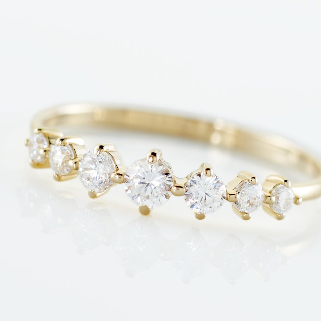 Bague Or Jaune Sunday Oxyde De Zirconium - Bagues solitaires Femme | Histoire d&rsquo;Or