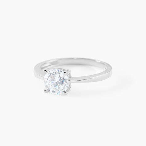 Bague Solitaire Abriel Or Blanc Oxyde De Zirconium - Bagues solitaires Femme | Histoire d&rsquo;Or