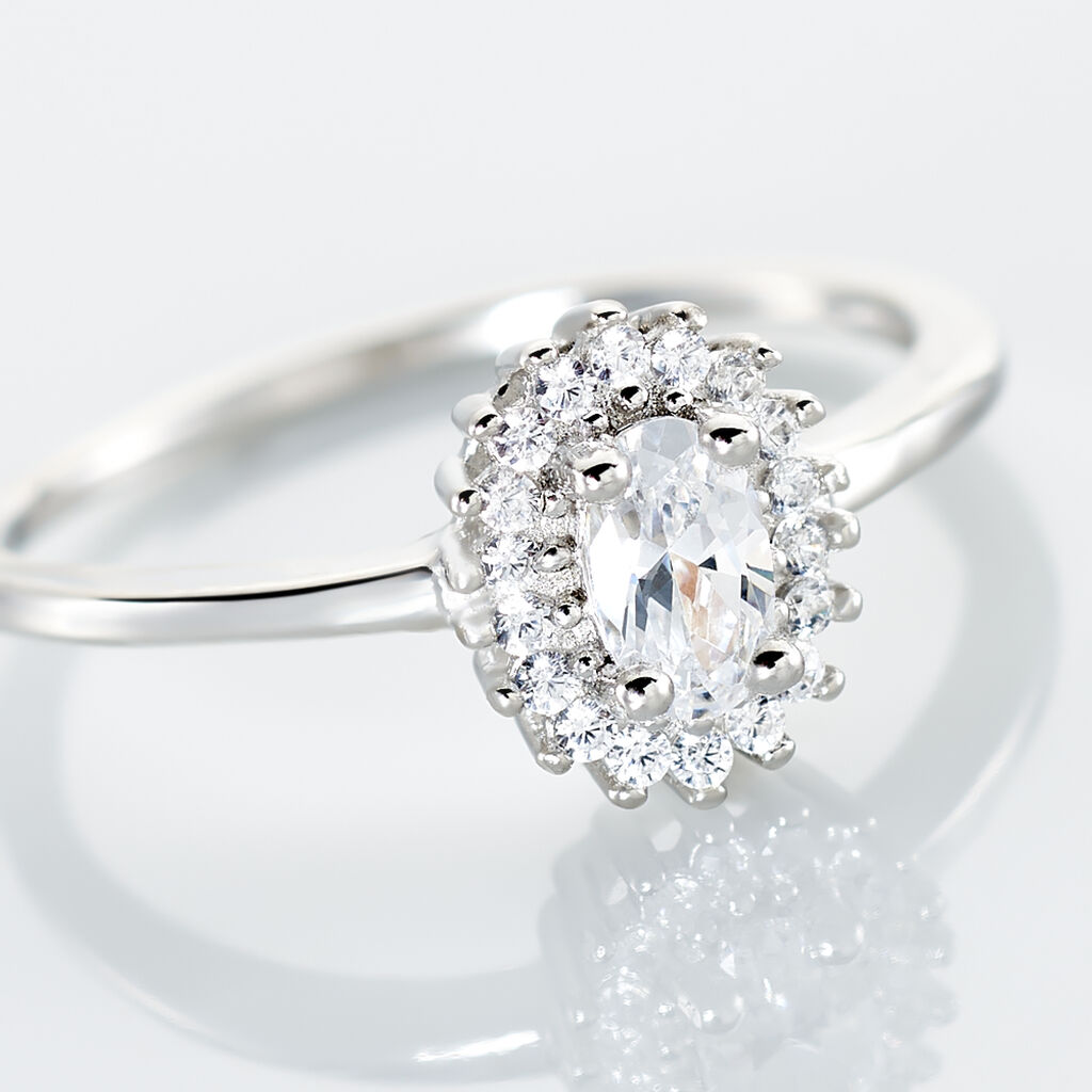 Bague Solitaire Shandrany Argent Blanc Oxyde De Zirconium - Bagues solitaires Femme | Histoire d&rsquo;Or