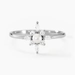 Bague Rhoda Argent Blanc Perle De Culture Oxyde De Zirconium - Bagues solitaires Femme | Histoire d&rsquo;Or