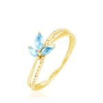 Bague Angie Or Jaune Topaze Et Diamant - Bagues avec pierre Femme | Histoire d&rsquo;Or