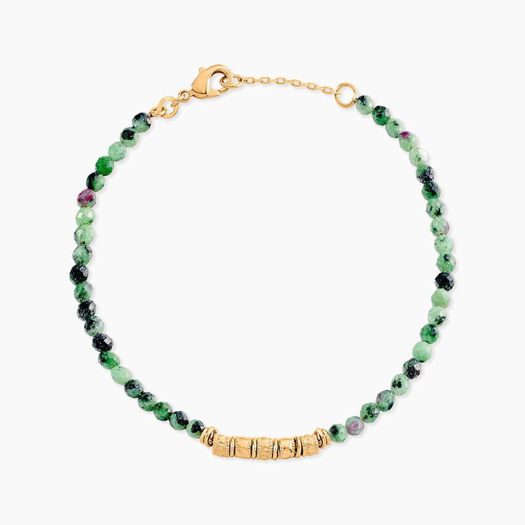 Bracelet Manua Plaqu&eacute; Or Jaune Pierre D'imitation - Bracelets Femme | Histoire d&rsquo;Or