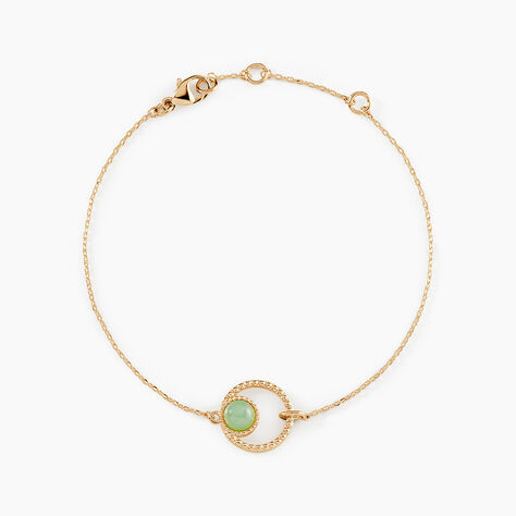 Bracelet Amalthea Plaqu&eacute; Or Dor&eacute; Aventurine Vert - Bracelets Femme | Histoire d&rsquo;Or