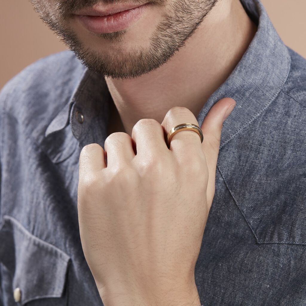Bague Andro Acier Bicolore - Bagues fantaisie Homme | Histoire d’Or