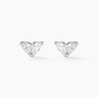 Boucles D'oreilles Puces Myhalf Argent Blanc Oxyde