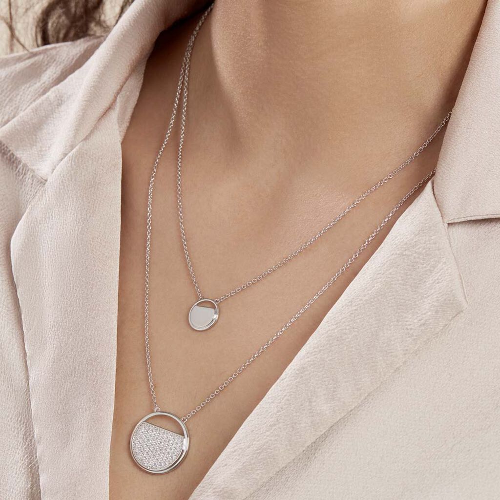 Collier Laetizia Clara Argent Blanc Oxyde De Zirconium - Colliers doubles et triples chaînes Femme | Histoire d’Or
