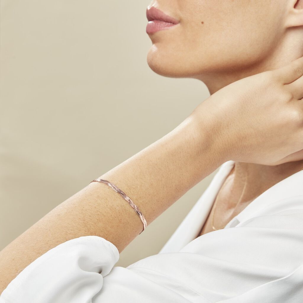 Bracelet Jasmin Tresse Or Rose - Bracelets chaîne Femme | Histoire d’Or
