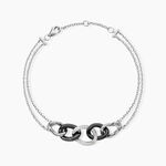 Bracelet Link Argent Blanc C&eacute;ramique Et Oxyde De Zirconium - Bracelets Femme | Histoire d&rsquo;Or