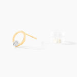 Boucles D'oreilles Puces Gisa Jaune Diamant Blanc - Clous d'oreilles Femme | Histoire d&rsquo;Or