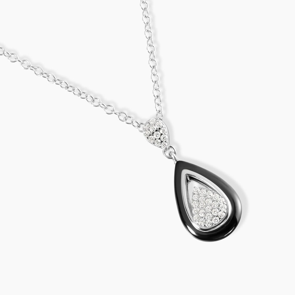 Collier Marina Cera Argent Blanc C&eacute;ramique Et Oxyde De Zirconium - Colliers Femme | Histoire d&rsquo;Or
