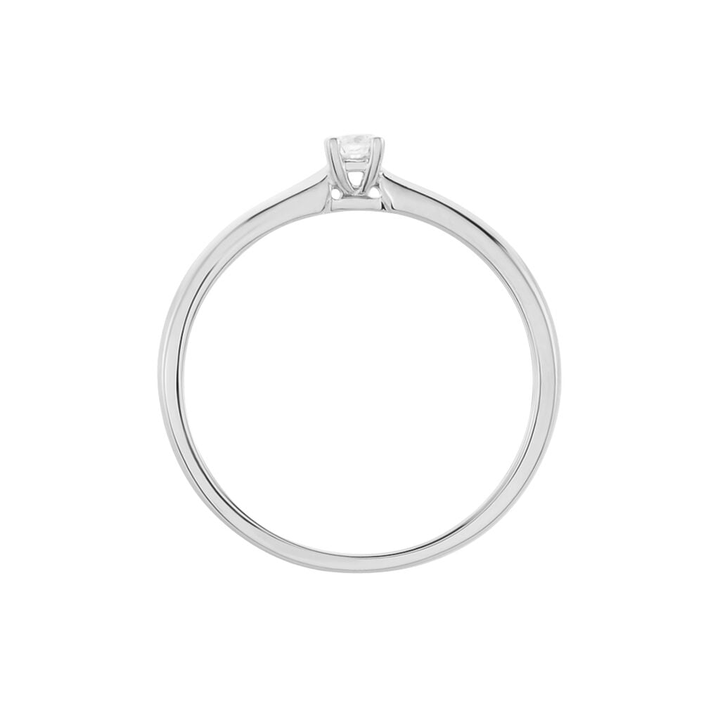 Bague Solitaire Flora Or Blanc Diamant - Bagues solitaires Femme | Histoire d&rsquo;Or