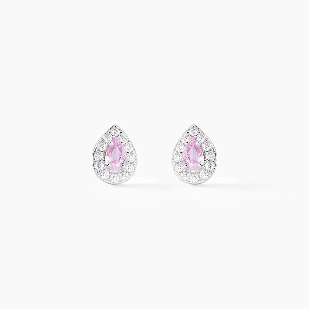 Boucles D'oreilles Puces Argent Blanc Tania Oxydes De Zirconium - Boucles d'oreilles fantaisie Femme | Histoire d&rsquo;Or