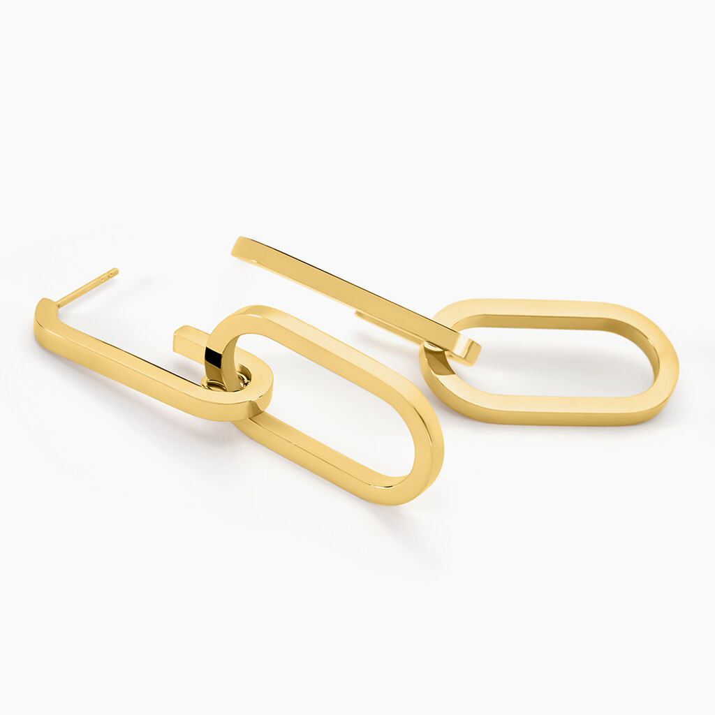 Boucles D'oreilles Pendantes Urban Line Acier Dor&eacute; - Boucles d'oreilles fantaisie Femme | Histoire d&rsquo;Or