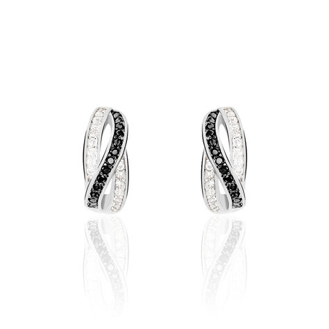 Boucles D'oreilles Puces Bethany Argent Blanc Oxyde De Zirconium - Boucles d'oreilles fantaisie Femme | Histoire d’Or