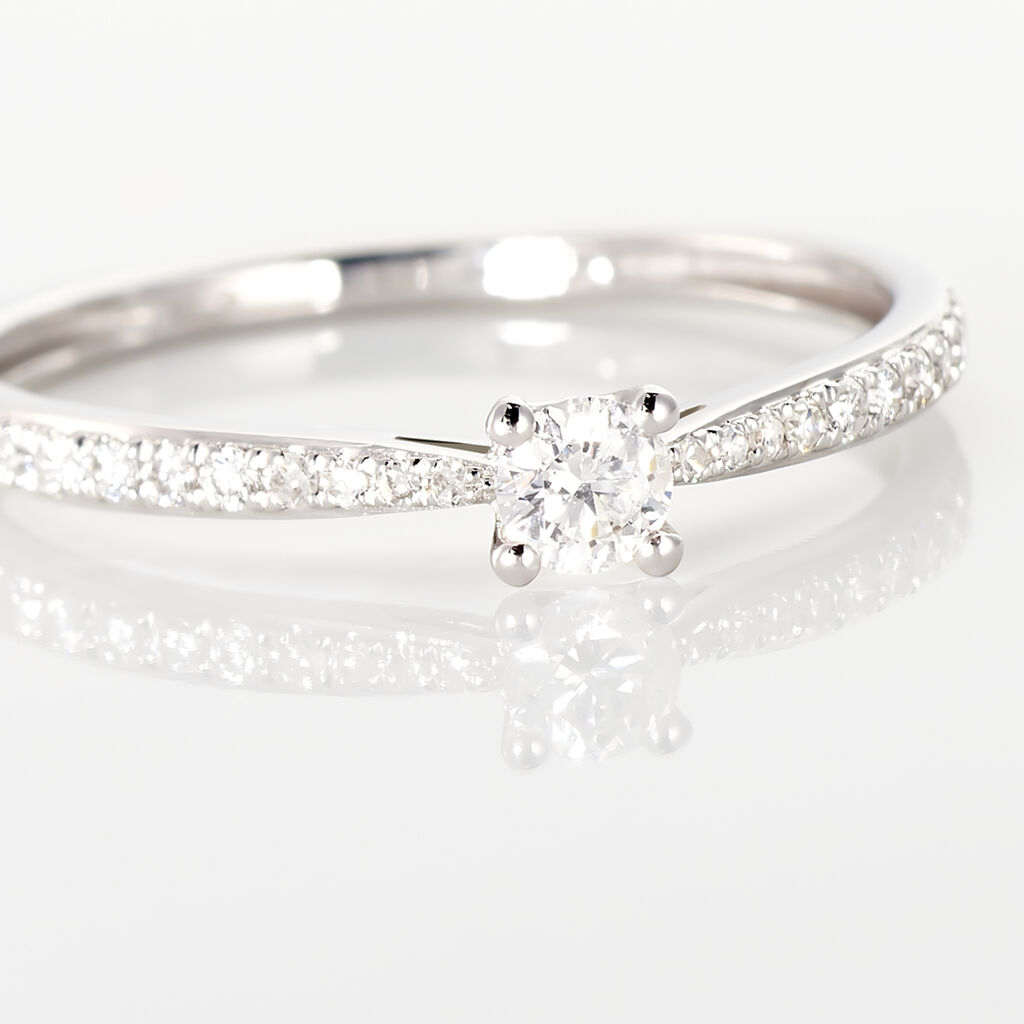 Bague Solitaire Hemera Or Blanc Diamant - Bagues solitaires Femme | Histoire d&rsquo;Or
