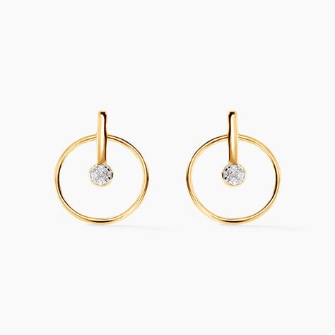 Boucles D'oreilles Or Jaune Adrienn Diamants - Clous d'oreilles Femme | Histoire d&rsquo;Or