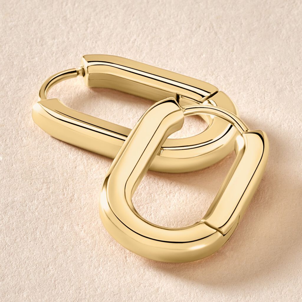 Cr&eacute;oles Urban Line Acier Dor&eacute; - Boucles d'oreilles cr&eacute;oles Femme | Histoire d&rsquo;Or