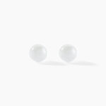 Boucles D'oreilles Puces Solene Argent Blanc C&eacute;ramique - Boucles d'oreilles fantaisie Femme | Histoire d&rsquo;Or