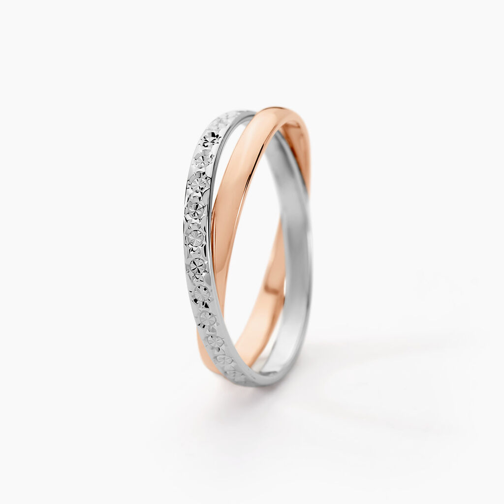 Alliance Hermana Ruban Plat Or Bicolore - Alliances Unisex | Histoire d&rsquo;Or