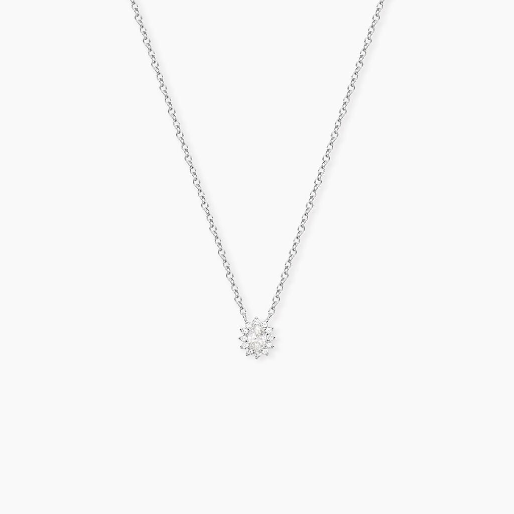 Collier Oliviane Argent Blanc Oxyde De Zirconium - Colliers fantaisie Femme | Histoire d&rsquo;Or