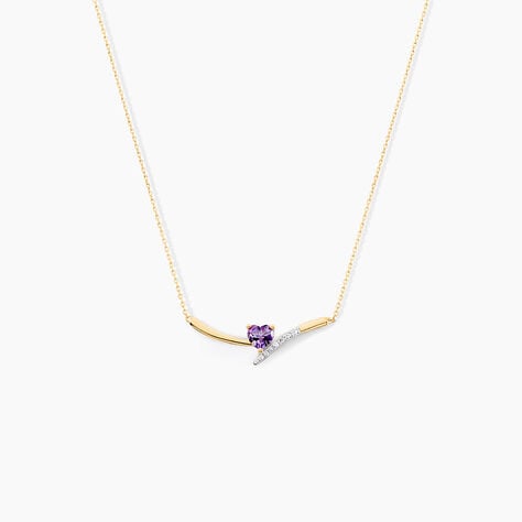 Collier Eva Or Jaune Amethyste Et Oxyde De Zirconium - Colliers Femme | Histoire d’Or