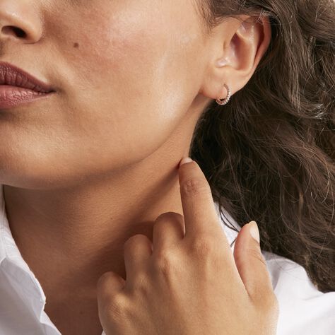 Créoles Alvah Argent Blanc Oxyde De Zirconium - Boucles d'oreilles créoles Femme | Histoire d’Or
