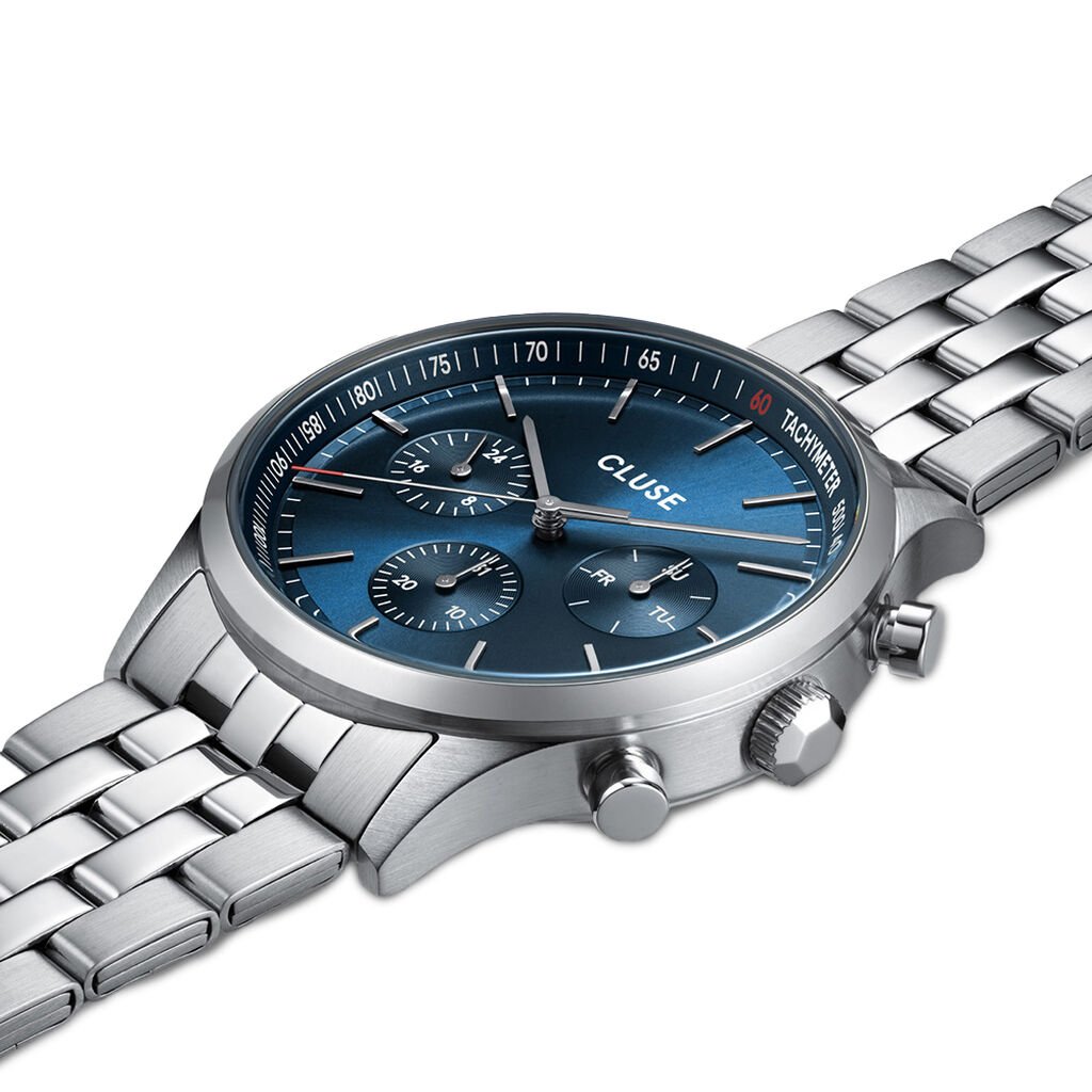Montre Cluse Anth&eacute;or Multifonction Bleu - Montres Homme | Histoire d&rsquo;Or