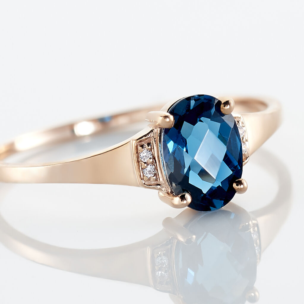 Bague Mathilde Or Rose Topaze Et Oxyde De Zirconium - Bagues solitaires Femme | Histoire d’Or