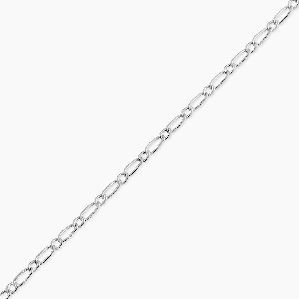 Bracelet Ophelio Maille Alternee 1/1 Or Blanc - Bracelets cha&icirc;ne Femme | Histoire d&rsquo;Or