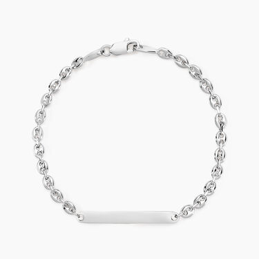 Bracelet Identit&eacute; Carrus Argent Blanc