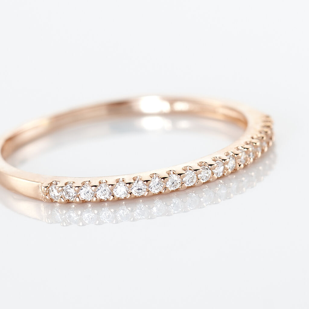 Bague Jaquelyn Argent Rose Oxyde De Zirconium - Bagues avec pierre Femme | Histoire d&rsquo;Or